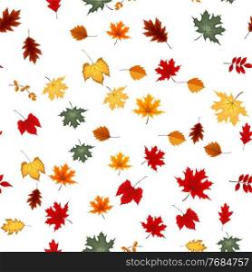 Abstract Vector Illustration Autumn Seamless Pattern Background with Falling Autumn Leaves. EPS10. Abstract Vector Illustration Autumn Seamless Pattern Background with Falling Autumn Leaves