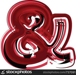 Abstract vector illustration drawing of Ampersand Symbol