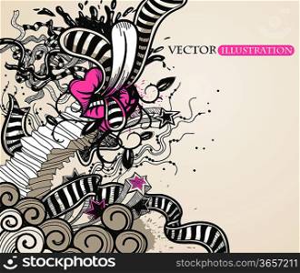 abstract vector illustration in a vintage style