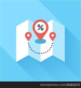 Abstract vector illustration of location flat design concept.. location