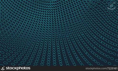 Abstract vector landscape background. Cyberspace grid. 3d technology illustration.. Abstract vector landscape background. Cyberspace grid. 3d technology vector illustration.