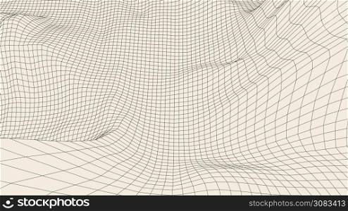 Abstract vector landscape background. Cyberspace landscape grid. 3d technology vector illustration.. Abstract vector landscape background. Cyberspace grid. 3d technology illustration.