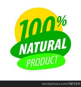 Abstract vector logo for 100% natural products