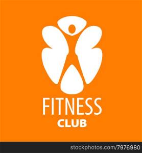 Abstract vector logo for a fitness club on an orange background