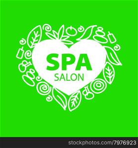 Abstract vector logo for Spa salon in the form of heart