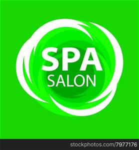 Abstract vector logo for Spa salon on a green background