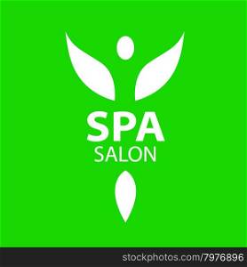 Abstract vector logo girl with wings for the spa salon