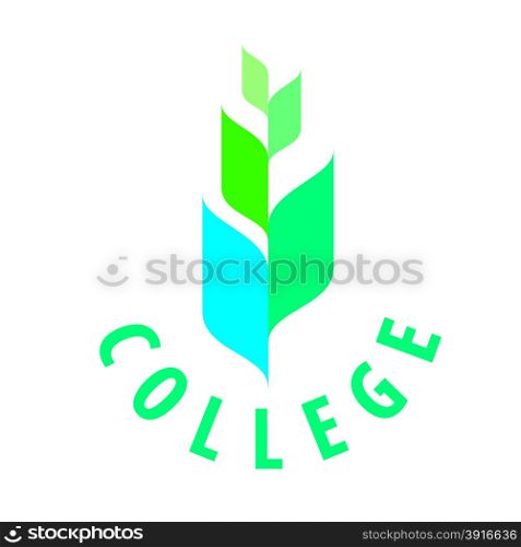 Abstract vector logo leaves books