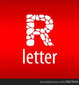 Abstract vector logo letter R with stones