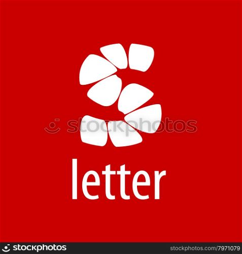 Abstract vector logo letter S on a red background