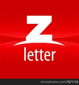 Abstract vector logo letter Z on a red background