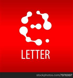 Abstract vector logo the letter E in the form of drops