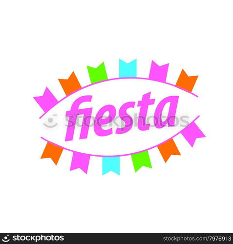 Abstract vector logo with flags for the fiesta