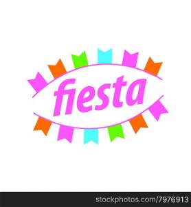 Abstract vector logo with flags for the fiesta