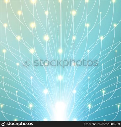 Abstract vector mesh background. Bioluminescence of tentacles. Futuristic style card. Elegant background for business presentations. Eps 10.