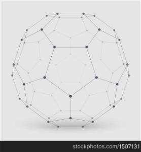 Abstract vector mesh sphere constructed with connected points on light background. Futuristic technology style. Elegant background for business presentations.Eps10