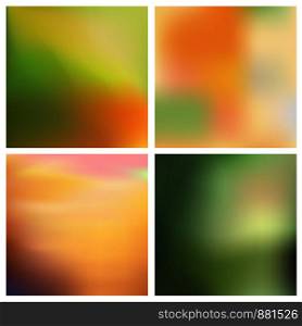 Abstract vector multicolored blurred background set. 4 colors set. Square blurred pink backgrounds set - sky clouds sea ocean beach colors. Abstract vector multicolored blurred background set 4 colors set. Square blurred backgrounds set - sky clouds sea ocean beach colors