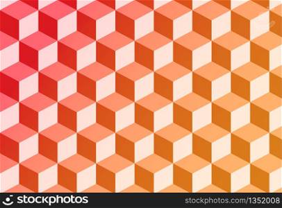 abstract vector of 3d red gradient hexagon geometric background