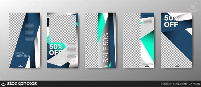 abstract vector of geometric background. The company&rsquo;s business advertising template for social media