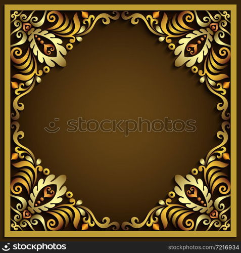 Abstract vector ornamental nature color vintage frame. Modern volumetric floral elements. Trendy craft style illustration. Abstract vector ornamental nature color vintage frame.