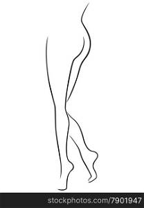 Abstract vector outline of the lower part of graceful female body. Lower part of graceful female body