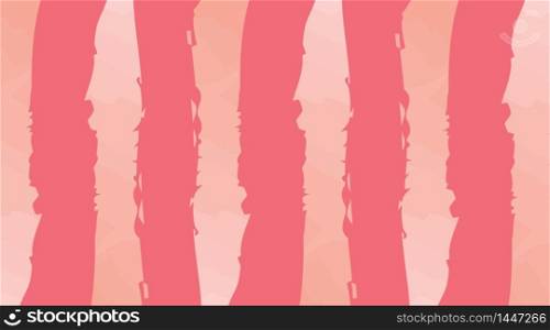 Abstract vector pink background. White and red vertical stripe lines with torn edges. Book cover and wrapping paper print