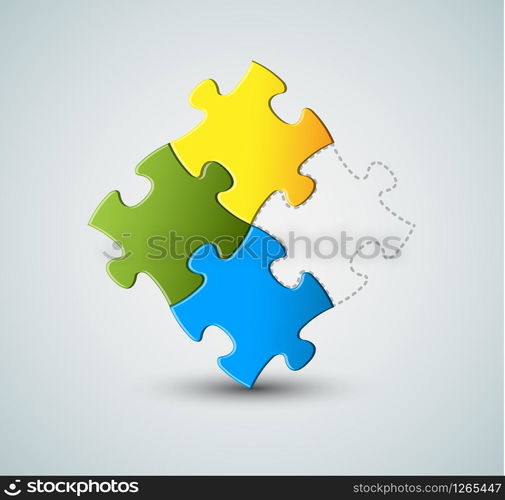 Abstract vector puzzle / solution background - missing piece