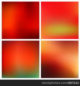 Abstract vector red blurred background set. 4 colors set. Square blurred pink backgrounds set - sky clouds sea ocean beach colors With love quotes. Abstract vector red blurred background set 4 colors set. Square blurred backgrounds set - sky clouds sea ocean beach colors