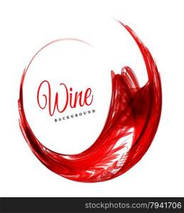 Abstract vector red wine background on white. Abstract red wine background