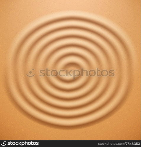 Abstract vector ripple spiral drawing on the sand