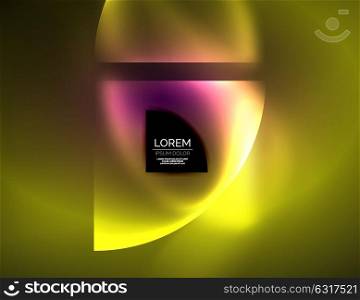 Abstract vector round banner. Abstract vector round banner, glowing round elements, geometric shape abstract background