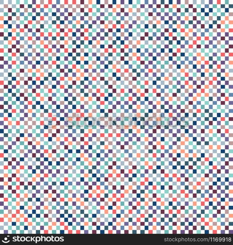 Abstract vector seamless background. Multicolored squares on a white background. Modern colors. Template for textiles, packaging, paper printing, simple backgrounds and textures, for business, advertising, booklets, flyers.