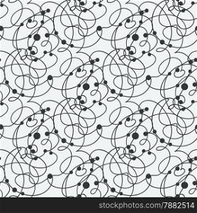 Abstract vector seamless black and white pattern with squares and dots design element.