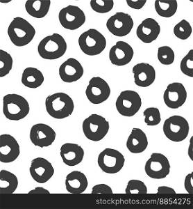 Abstract vector seamless pattern. Black dots texture background. Freehand drawing of scattered spots vector. Wallpaper, paper, fabric, textile design.. Abstract vector seamless pattern. Black dots texture background.