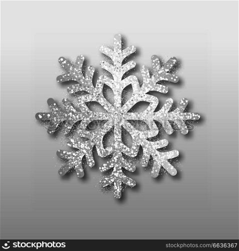 Abstract vector silver snowflake
