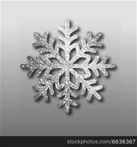 Abstract vector silver snowflake