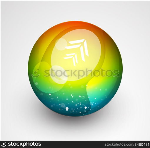 Abstract vector sphere button