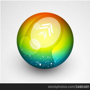 Abstract vector sphere button