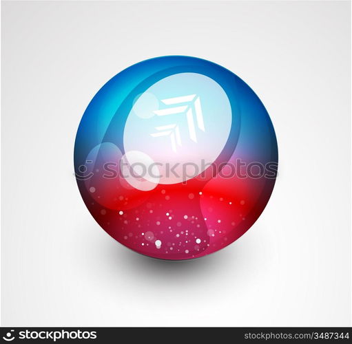 Abstract vector sphere button