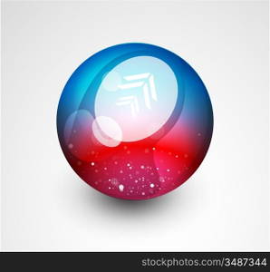 Abstract vector sphere button
