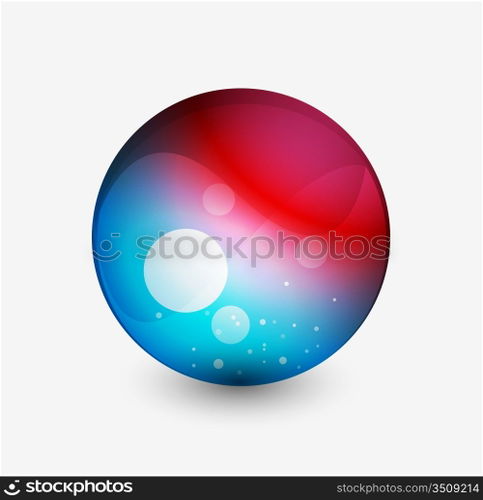 Abstract vector sphere button