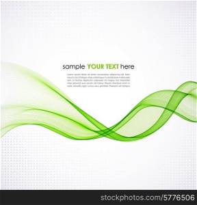Abstract vector template background with green transparent curved lines . EPS10. Abstract colorful vector waved background