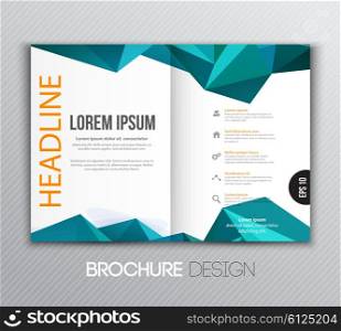 Abstract vector template design, brochure, flyer, page, leaflet, with colorful geometric triangular backgrounds