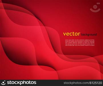 Abstract vector template design, brochure, Web sites, leaflet, with colorful red waves backgrounds. Red wavy pattern