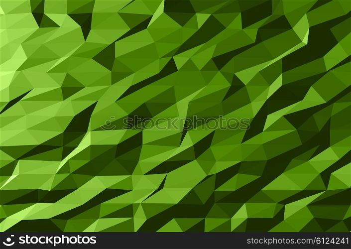 Abstract vector template design with colorful geometric triangular background for brochure, web sites, leaflet, flyer. Green Low poly banner