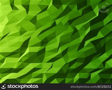 Abstract vector template design with colorful geometric triangular background for brochure, web sites, leaflet, flyer. Green Low poly banner
