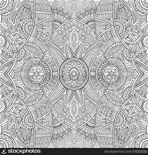 Abstract vector tribal ethnic background seamless pattern. Abstract vector tribal ethnic background