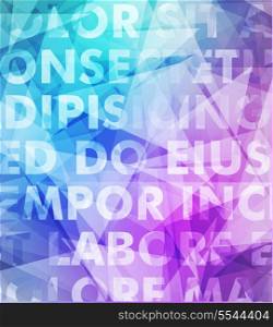 Abstract vector typography background