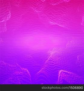 Abstract vector violet point mesh background. Futuristic technology style. Elegant background for business presentations. Flying debris. eps10