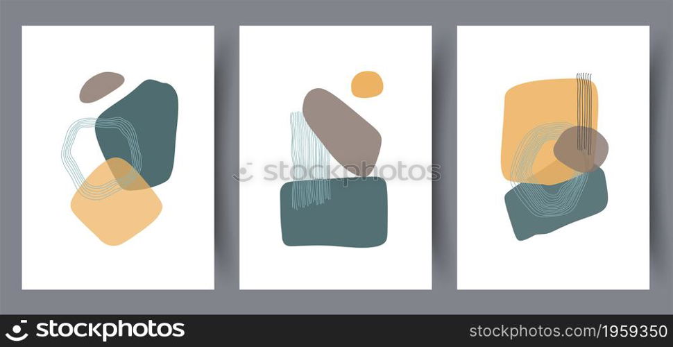 Abstract vector wall art background. Minimalistic abstract wall art background for print. Scandinavian vector style.. Abstract vector wall art background.